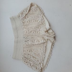Rue 21 Cream Crochet Shorts